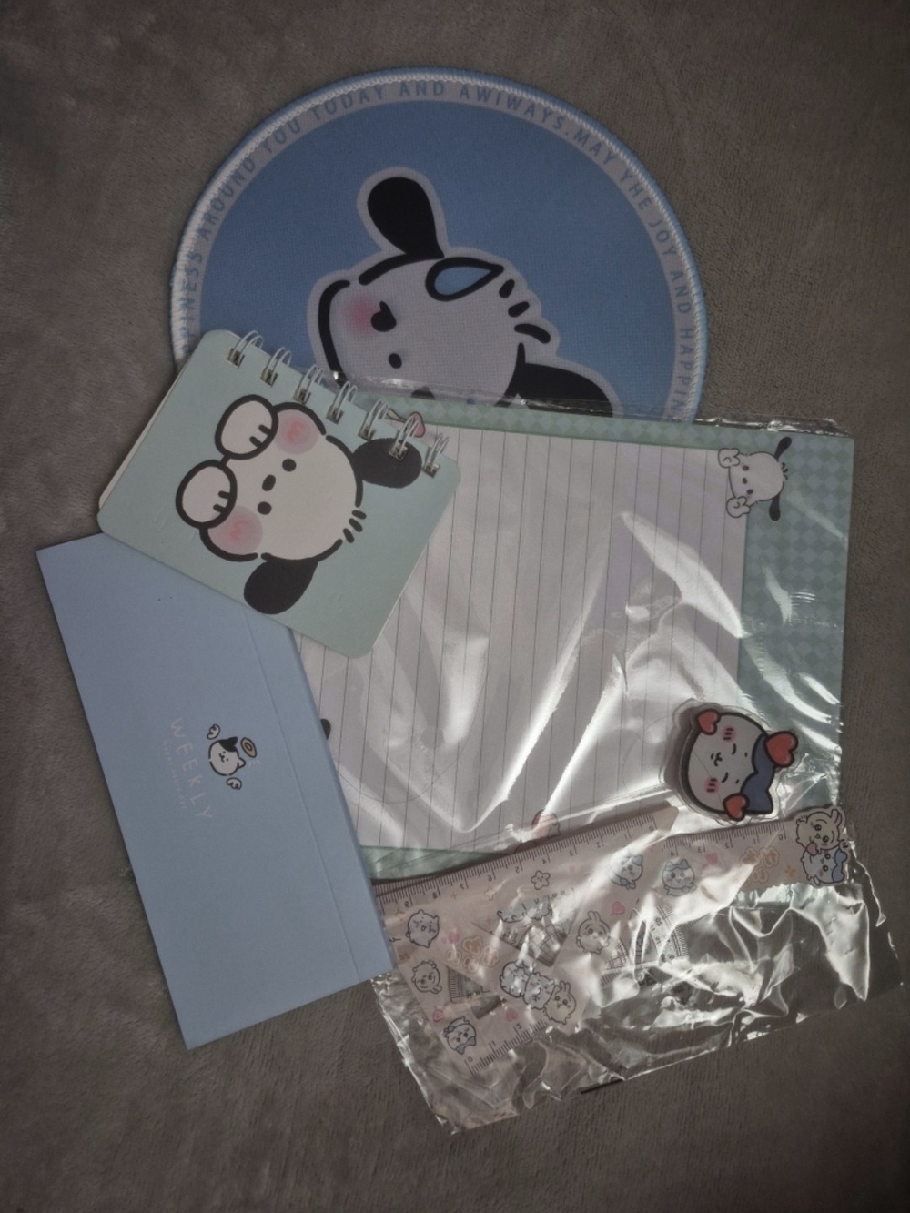 Cute Blue Sanrio Stationery Set